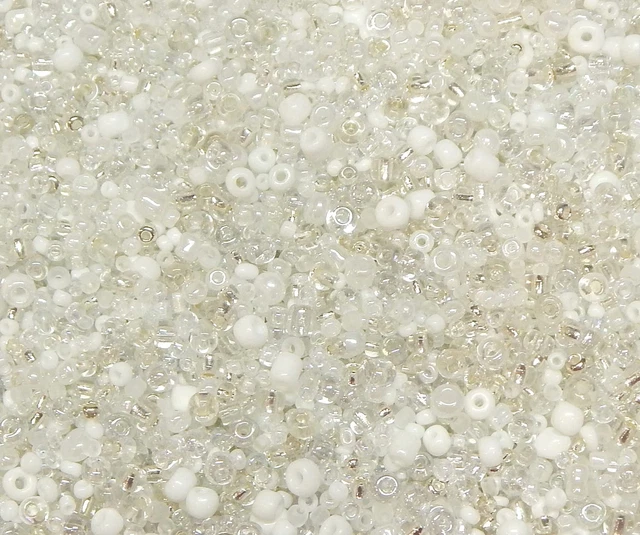 Perline Preciosa Vetro Ceco 11/0 Argento Alluminio | 20gr (ca. 2600 Pezzi) Per Creazioni Bijoux - Foto 2