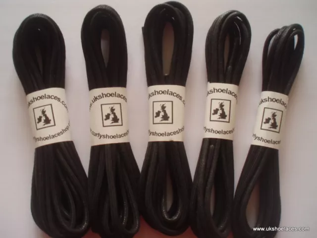 Black Waxed Shoelaces Hiking Walking Shoe Boot Lace