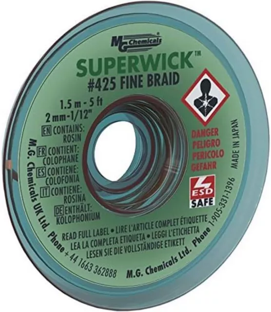 MG Chemicals 425 Superwick - Grün, statisch frei, 2,0 mm - 1/12"