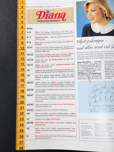 Diana Nr. 10 Zeitschrift Nähen Häkeln Stricken Basteln Handarbeit Anleitung 2