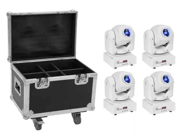 EUROLITE Set 4x LED TMH-S60 Moving-Head-Spot ws + Case