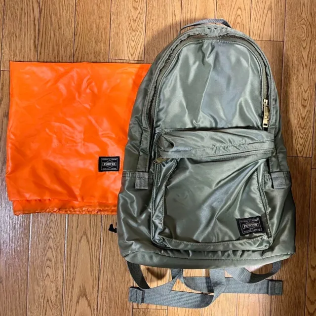 Yoshida Bag PORTER TANKER Back Pack Good Condition Sage Green from JAPAN