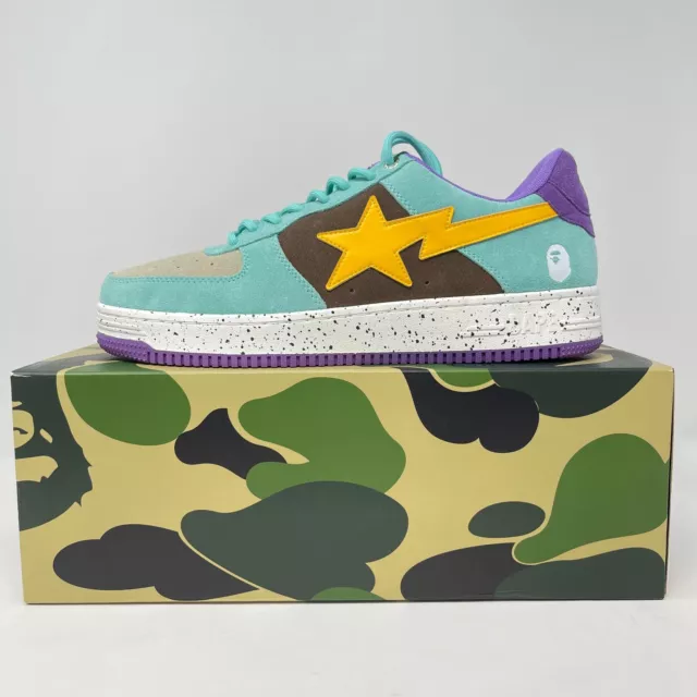 SIZE 11 MEN A Bathing Ape Bape Sta Teal Brown Yellow Suede BRAND NEW ...
