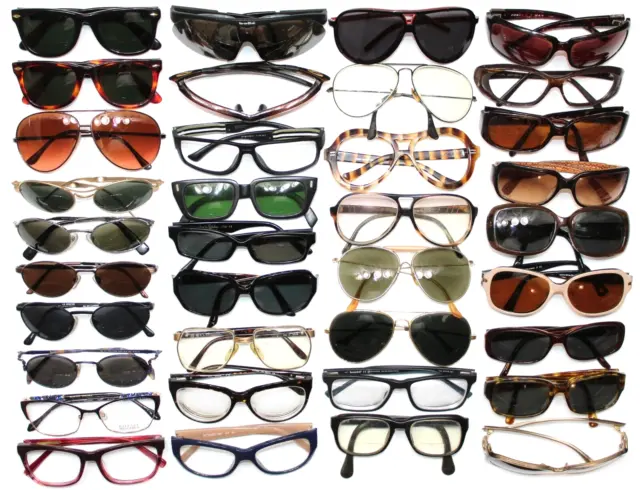 Vintage Lot Of 36 Aviator Dior Ao Ray Ban Porsche Design Sunglasses Eyeglasses