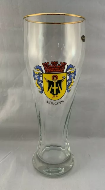 Bocking Pilsner Beer Glass Made in Germany Munchen Munich Crest Weighted Bottom