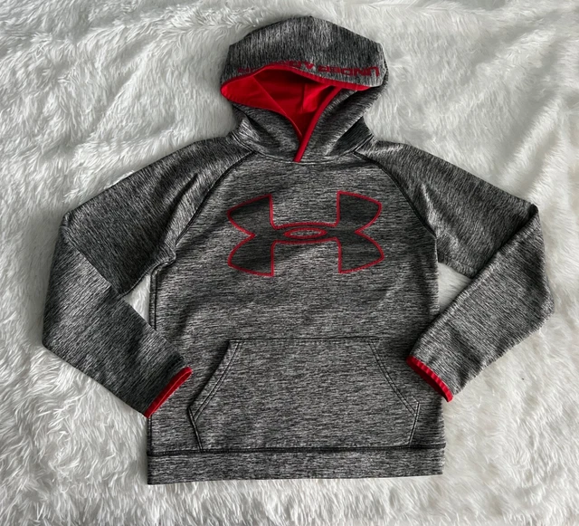 Under Armour Boys Hoodie Sweatshirt Pullover Sz Youth Large Long Sleeve Gray