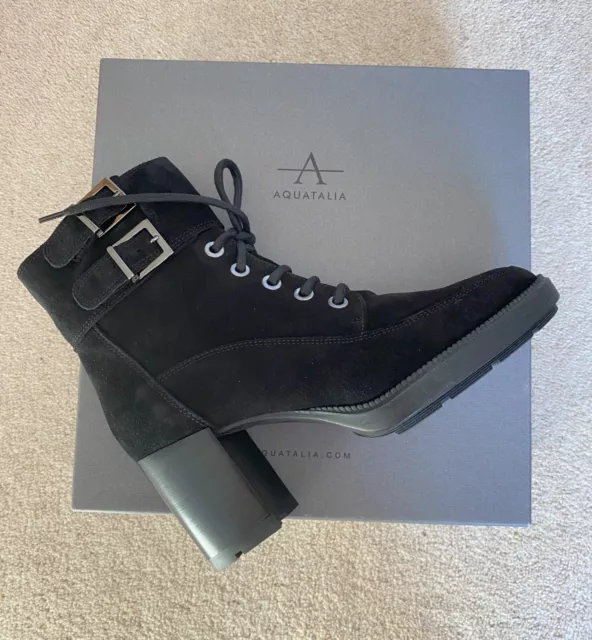 AQUATALIA RUSSELL BROMLEY black leather 3.5 heel fur trim boot UK 4 295 45.00 PicClick UK