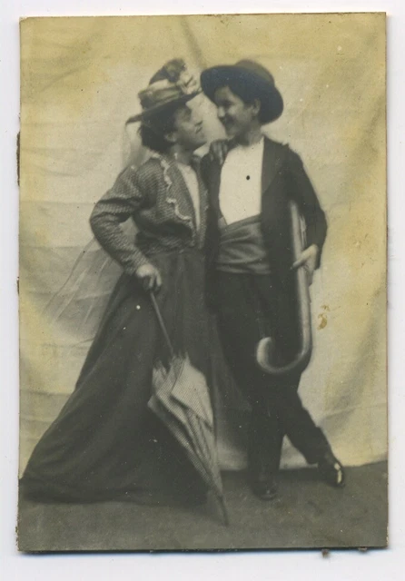 E508 Photo vintage originale 1902 Homme Femme déguisé mode fashion