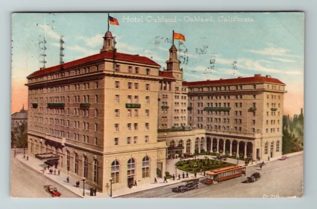 Oakland CA- California, Hotel Oakland, Aerial Outside View, Vintage Postcard