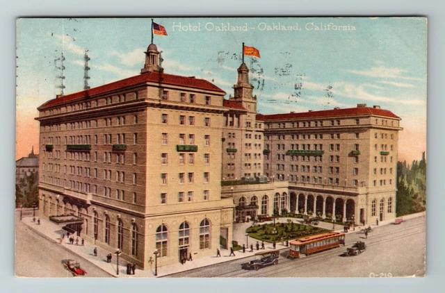 Oakland CA- California, Hotel Oakland, Aerial Outside View, Vintage Postcard