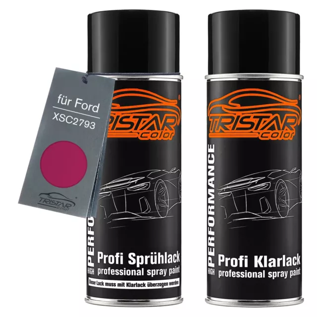 Autolack Spraydosen Set für Ford XSC2793 Lipstick Pink Basislack Klarlack