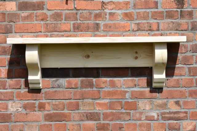 Large chunky solid pine mantle shelf with corbels / made to measure (extra cost)