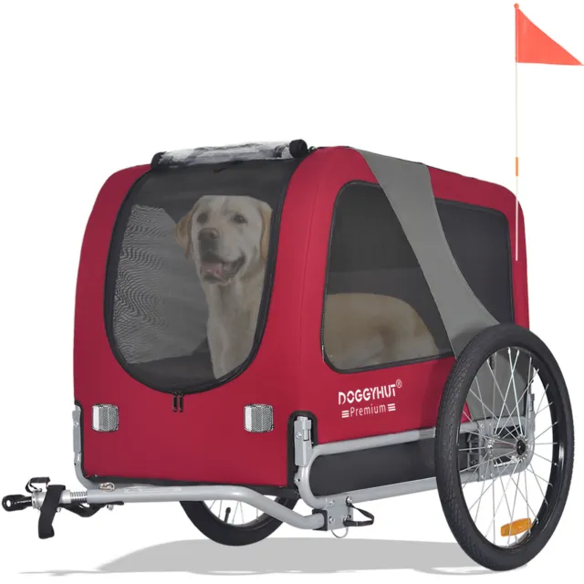 DOGGYHUT® Premium LARGE Hundefahrradanhänger Fahrradanhänger ohne Jogger