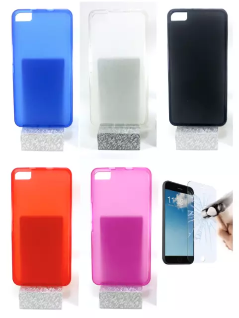 Funda Carcasa Silicona Gel TPU Para BQ Aquaris M5.5 4G 5.5" + Protector Opcional