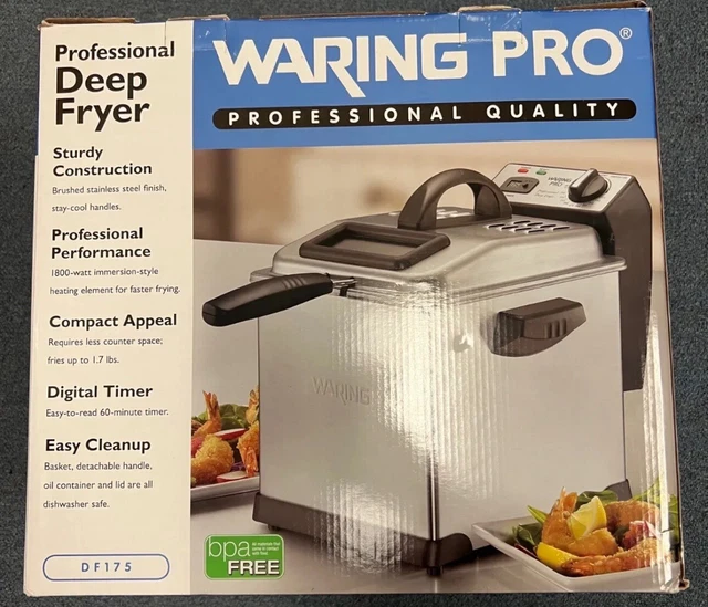 WARING PRO PROFESSIONAL Digital Deep Fryer DF175 Brushed Stainless 3.
