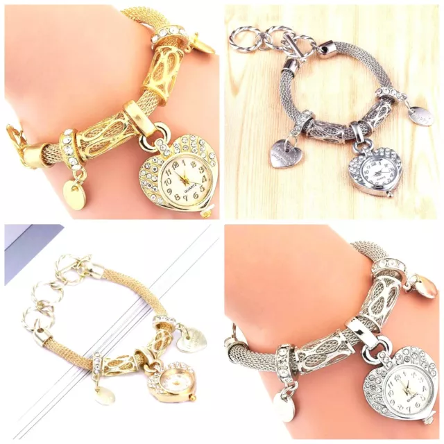 Ladies Bracelet Wrist Watch Quartz Analog Womens Watches Gold Or Silver *UK*