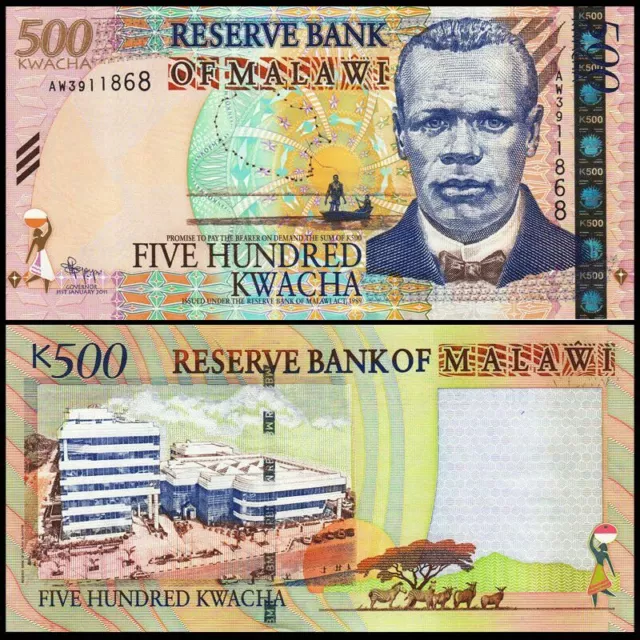 Malawi 500 Kwacha, 2003, P-48A, UNC, Banknotes, Original