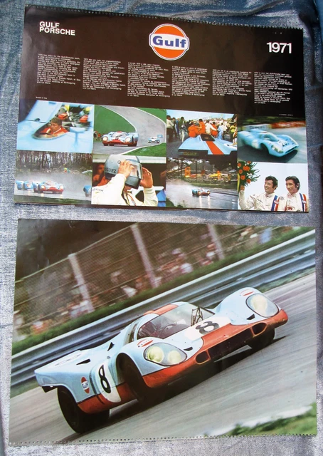 Calendario Gulf Porsche 917 Vintage 1971 Pedro Rodriguez Leo Kinnunen Calendar