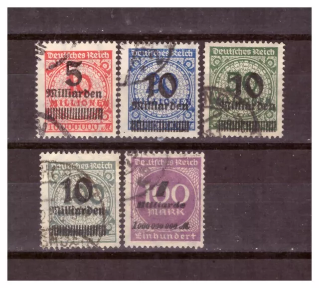 Deutsches Reich 1919-1923 Sammlung Inflation aus Mi.332-337  gestempelt