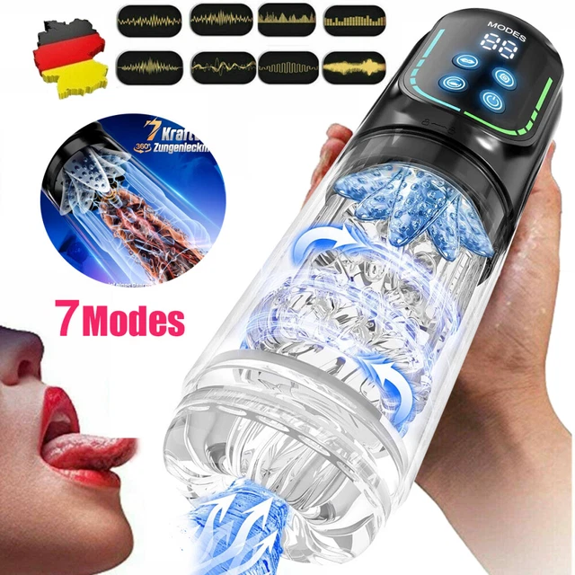 ELEKTRISCHER MASTURBATOR VIBRATION Handfrei Cup Blowjob Sex Spielzeug für  Männer EUR 45,28