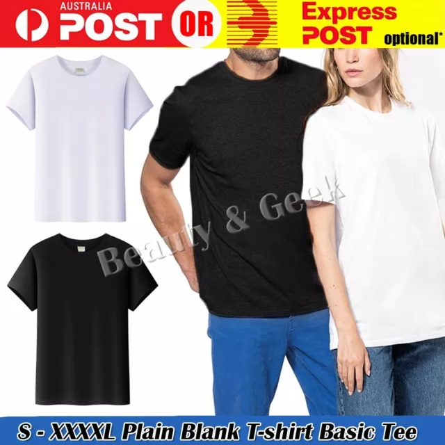 Men's Plain Blank Premium heavy Cotton T-shirt Basic Tee Short Sleeve Basic Tee