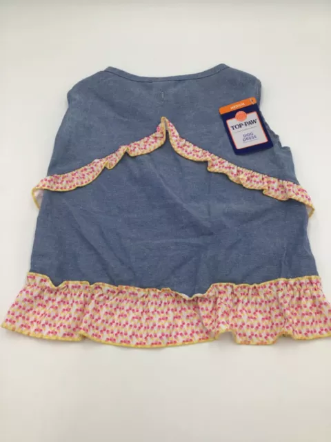 Top Paw Pink Popsicle Blue Trapeze Dress For Dogs Sz M
