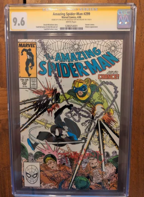 Amazing Spiderman #299 9.6 CGC Signed Stan Lee Todd McFarlane Marvel Comics