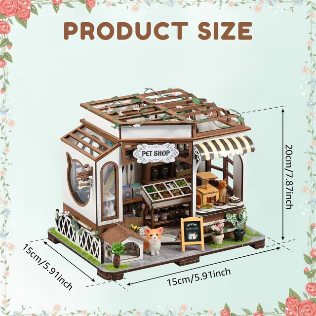Kit DIY Mini Casa De Café - Maqueta De Cafetería Para Montar, Con Herramientas Y Detalles, Manualidad Para Adultos