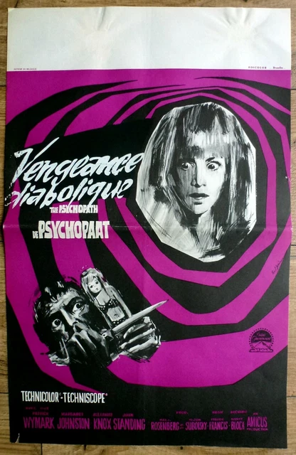 belgian poster horreur THE PSYCHOPATH, POUPEES CENDRE, PATRICK WYMARK