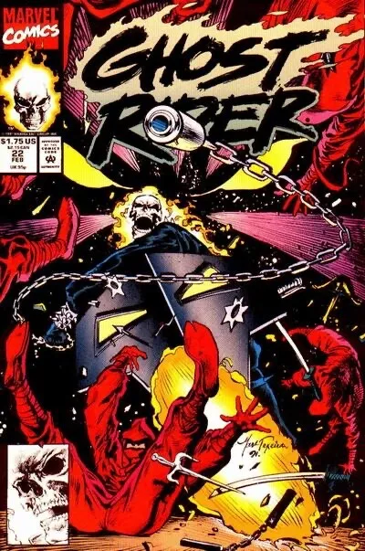 GHOST RIDER (Vol. 3) #22 F/VF, Direct Marvel Comics 1992 Stock Image