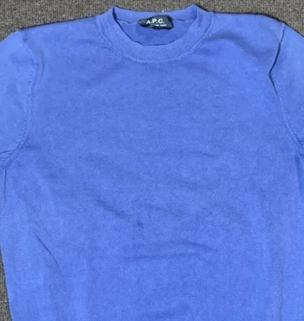 A.P.C. APC Men's Blue 100% COTTON SWEATER BLUE S GREAT CONDITION