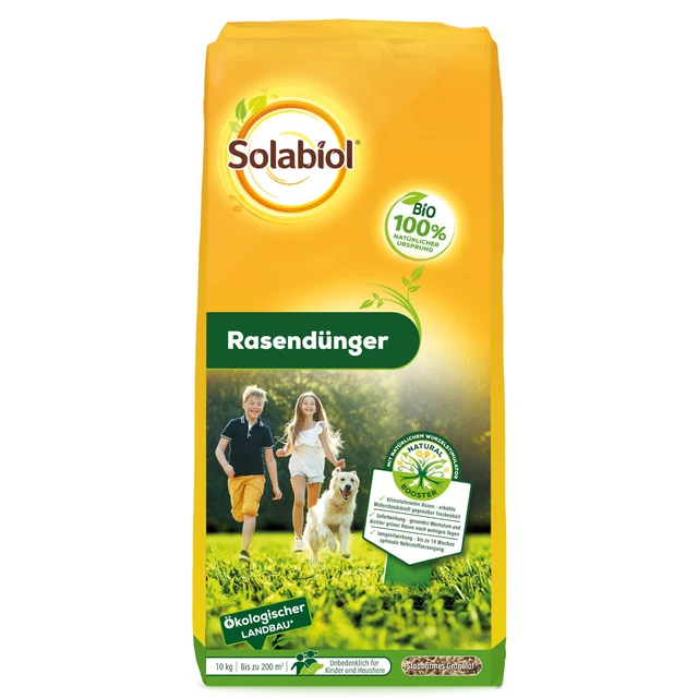 Solabiol Engrais de Gazon - 10 KG - Biologique Bien Sûr Inoffensif Pelouse