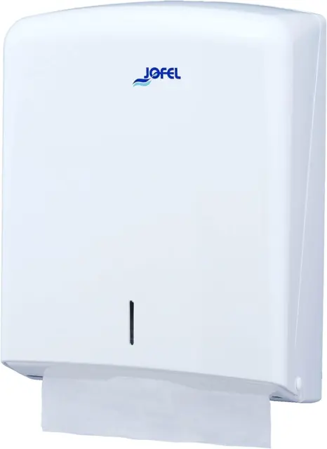 Jofel Ah33000 Dispenser per Asciugamani Piegati a Z, in Abs, Bianco