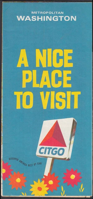 Citgo Gasoline Road Map Metropolitan Washington DC 1969