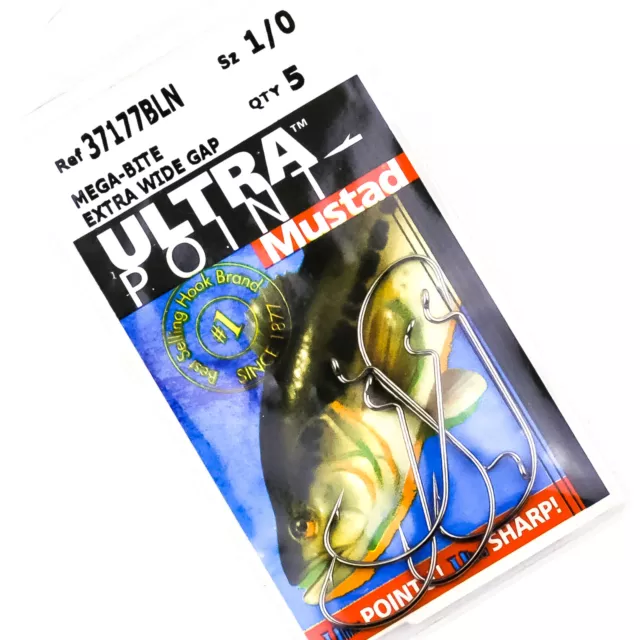 Mustad 39929NP-BN Ultra Point Size 10/0 2X Inline Wide Gap Circle Hooks