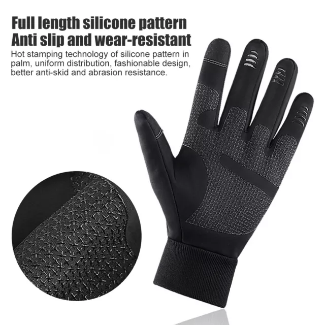 1pair Non Slip Windproof Warm Men Women Cycling Gloves Wear Resistant For Winter