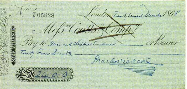 CHARLES DICKENS Signed Cheque Check - Author / Writer / Social Critic - preprint