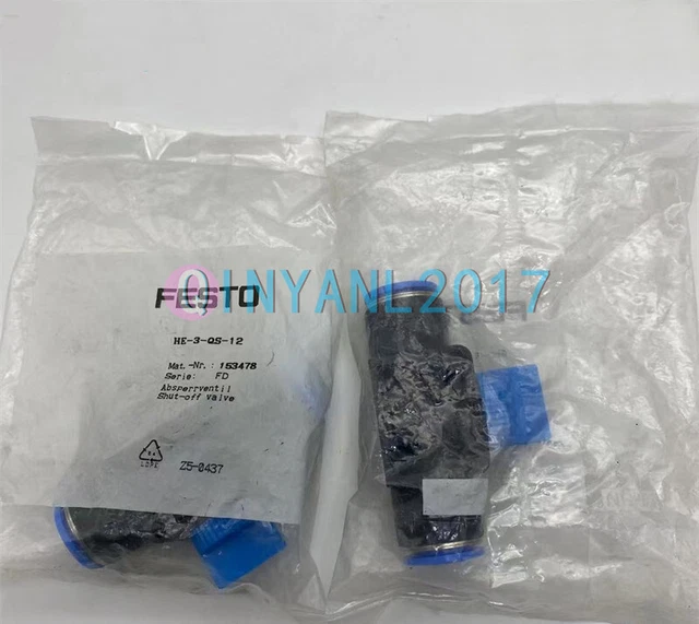 1PC New FESTO HE-3-QS-12 153478 globe valve