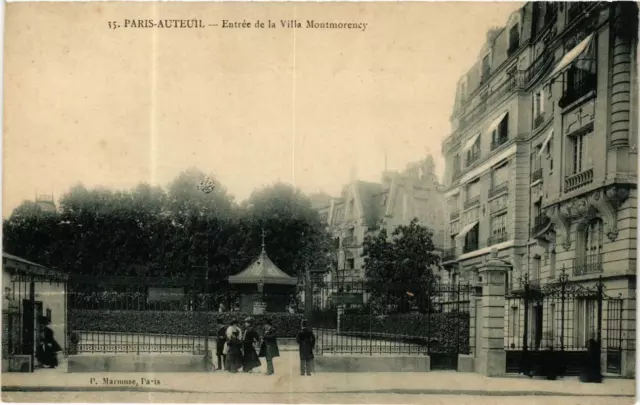 CPA PARIS 16th CAR Entrance de la Villa Montmorency P. Marmuse (479891)