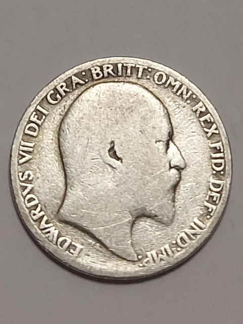 1910  Edward VII Silver Sixpence Coin