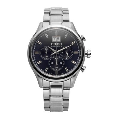 SEIKO SPC081P1 CHRONOGRAPH Metallic Blue Dial Stainless Steel 42mm Men's  Watch - $210.00 | PicClick