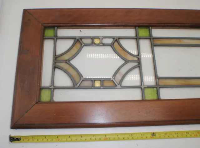 Stained Glass Wood Frame Window Hanging - Possibly Transom 2