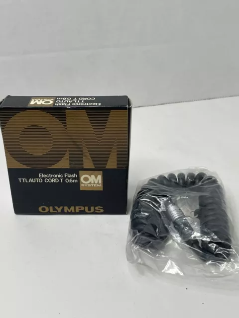 Genuine Olympus OM System Electronic Flash TTL Auto Cord Cable T 0.6m NOS