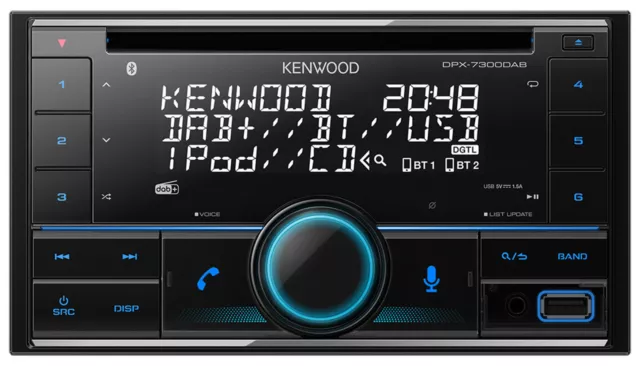 Kenwood DPX-7300DAB Doble DIN CD/MP3 Radio Coche DAB Bluetooth iPod AUX-IN USB