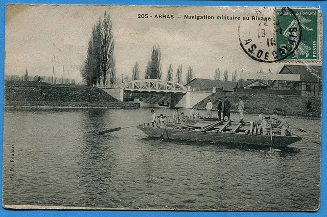 CPA: Arras - Military Shipping on the Shore / 1910