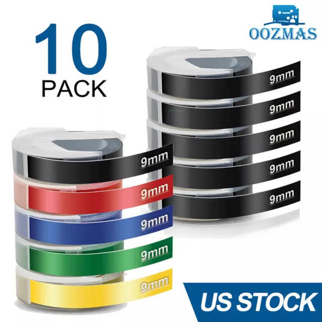 Unistar Label Tape Compatible for Dymo Embossing Plastic for Dymo Omega  S0717930 Junior Embosser S0717900 Embossing Label Maker