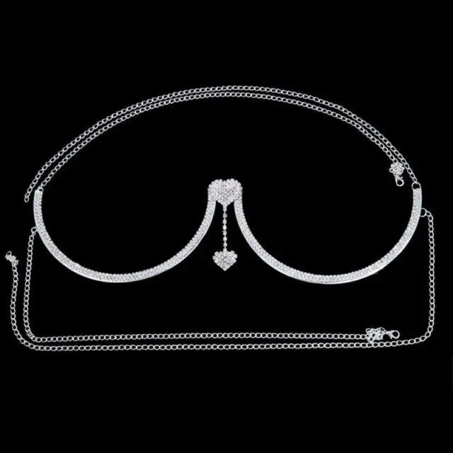 New Chest Bracket Bra Lingerie Chain Necklace Sexy Rhinestone Women Body Jewelry