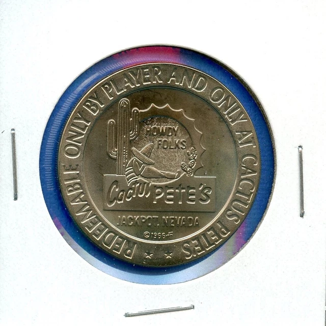 1966 Cactus Pete's Casino - Jackpot, NV $1 Poker Chip Proof Like Gaming Token