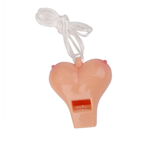Collana fischietto in plastica galline festa novità festa forma boob regalo divertente Hollowee