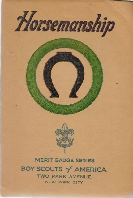 1936 Horsemanship Tan Merit Badge Pamphlet Boy Scouts of America BSA Book